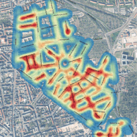 Heatmap Parkraumnachfrage Halle-Paulusviertel